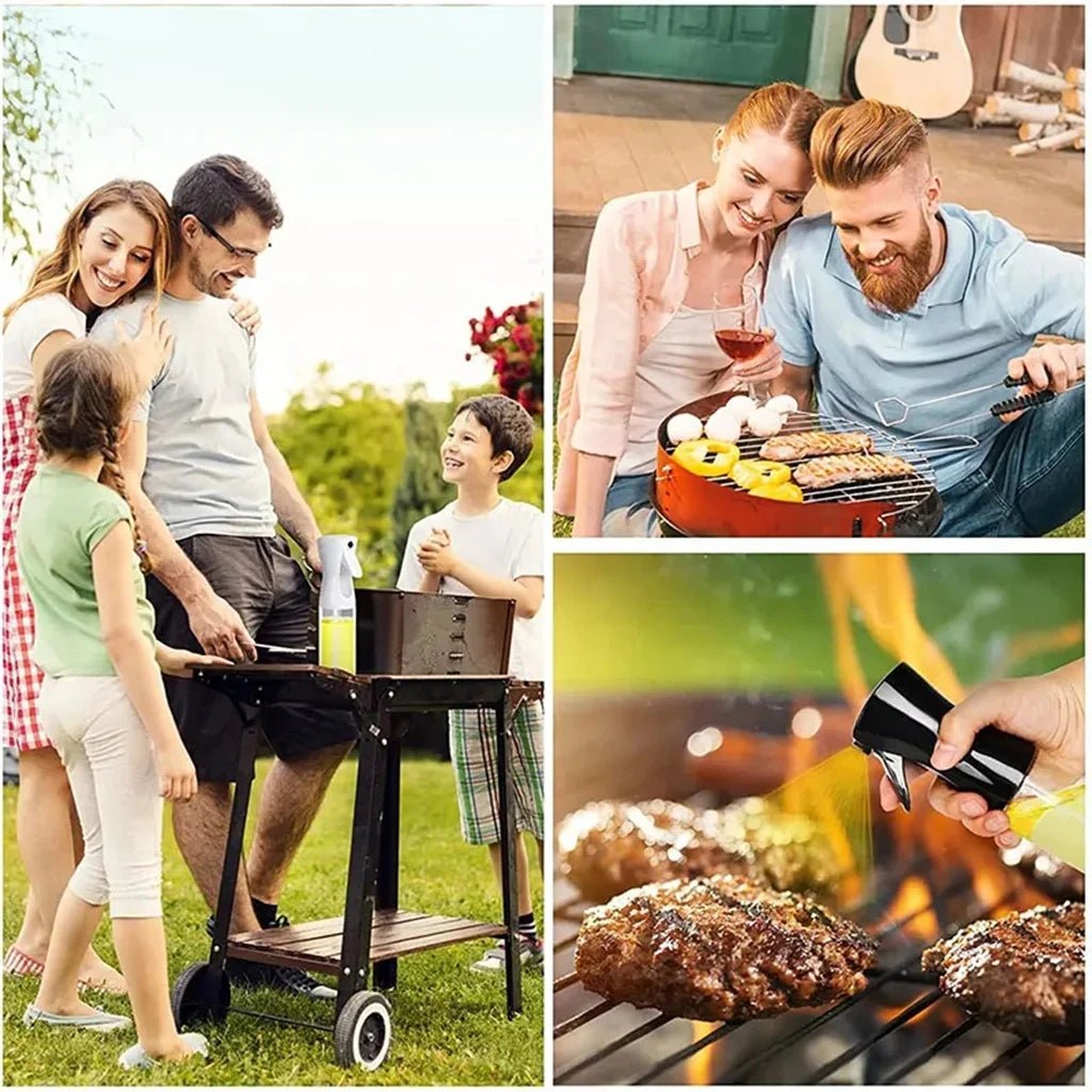 3PCS 200/300ml Oil Sprayer Bottle 1PC Kitchen Cooking Oil Dispenser Fitness Fat Loss Camping BBQ Vinegar Sauce Sprayer Bottle - Avero