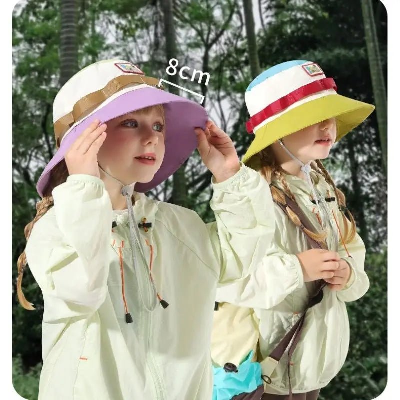 4 Colors Summer Sun Protection Girls Bucket Hat Breathable Outdoor Sports Hats Kids Headwear Caps 2 - 6Y - Avero