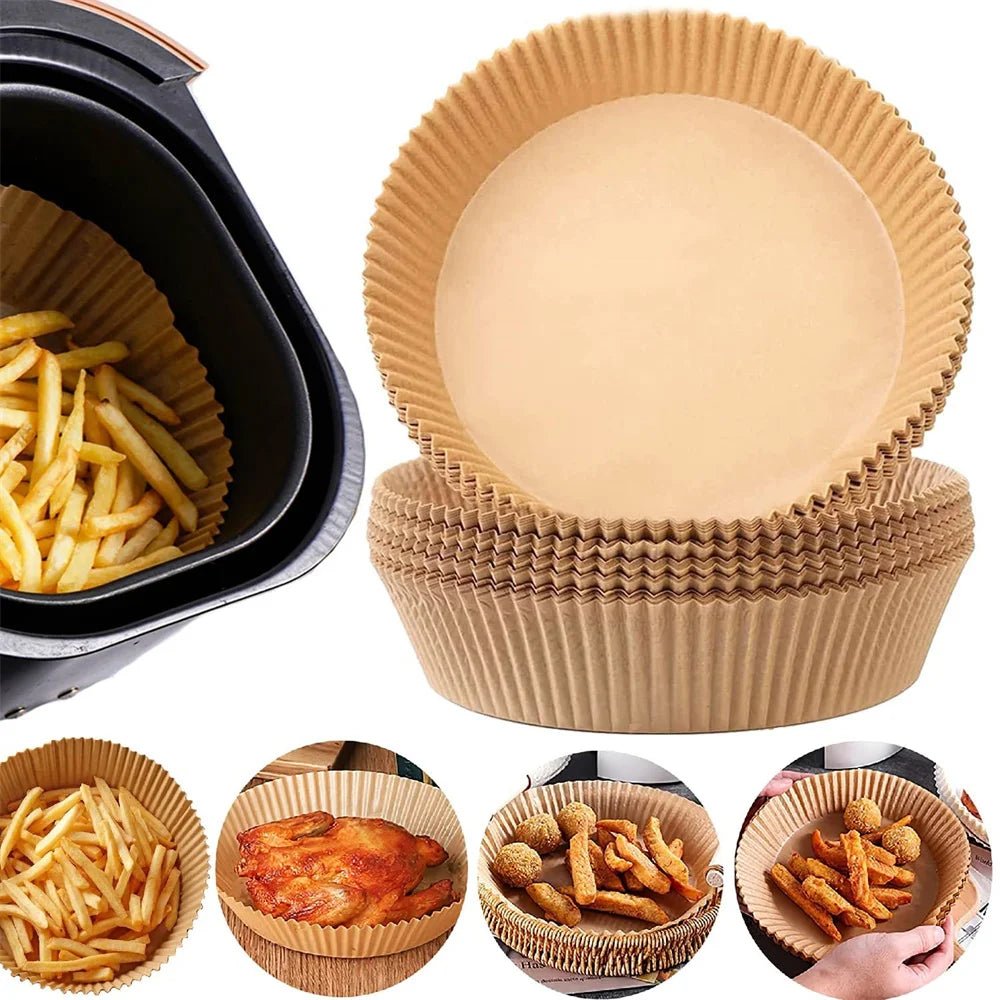 50/100/200pcs Disposable Air Fryer Paper Round/Square Special Paper Food Silicon Oil Paper Air Fryer Liners Baking Paper - Avero