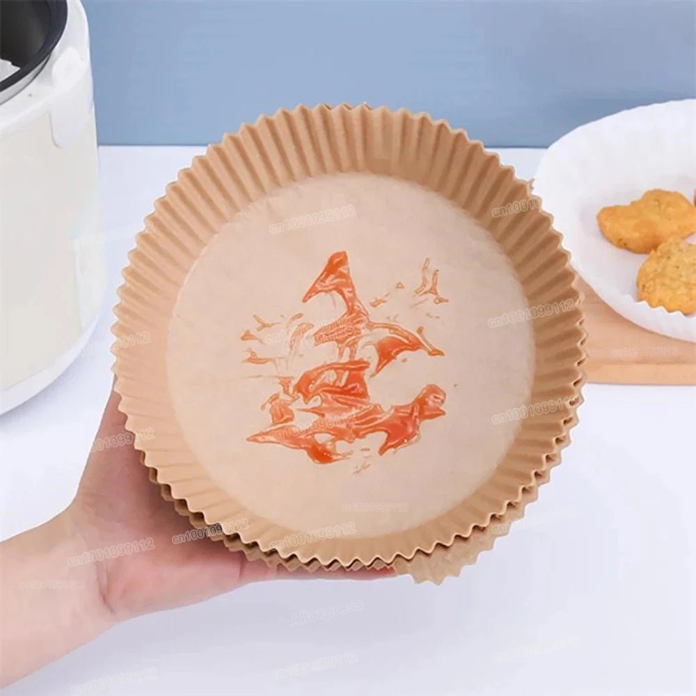 50/100Pcs Air Fryer Disposable Paper Non - Stick Airfryer Baking Papers Round Air - Fryer Paper Liners Paper Kitchen Accessories - Avero