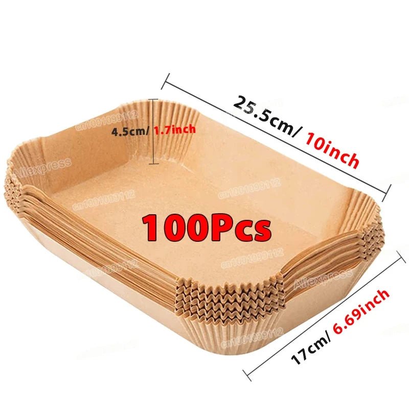 50/100Pcs Air Fryer Disposable Paper Non - Stick Airfryer Baking Papers Round Air - Fryer Paper Liners Paper Kitchen Accessories - Avero