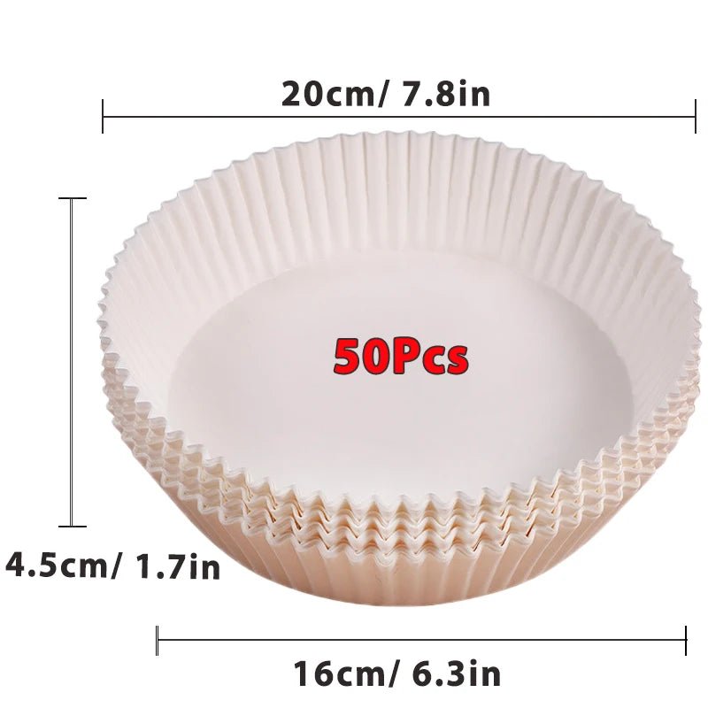 50/100Pcs Air Fryer Disposable Paper Non - Stick Airfryer Baking Papers Round Air - Fryer Paper Liners Paper Kitchen Accessories - Avero