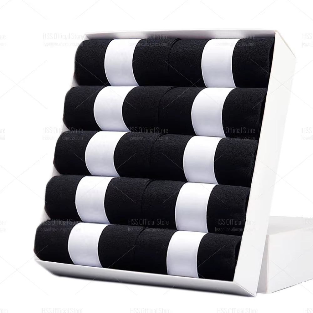 5/10 Pairs Men'S Cotton Blend Socks Black Business Men Socks Soft Breathable Summer Winter for Male Socks plus Size (6.5 - 14) - Avero