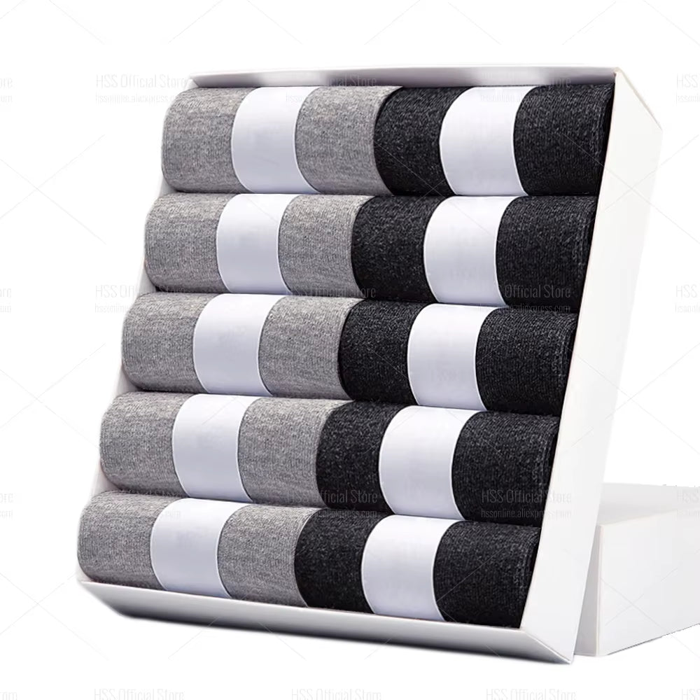 5/10 Pairs Men'S Cotton Blend Socks Black Business Men Socks Soft Breathable Summer Winter for Male Socks plus Size (6.5 - 14) - Avero