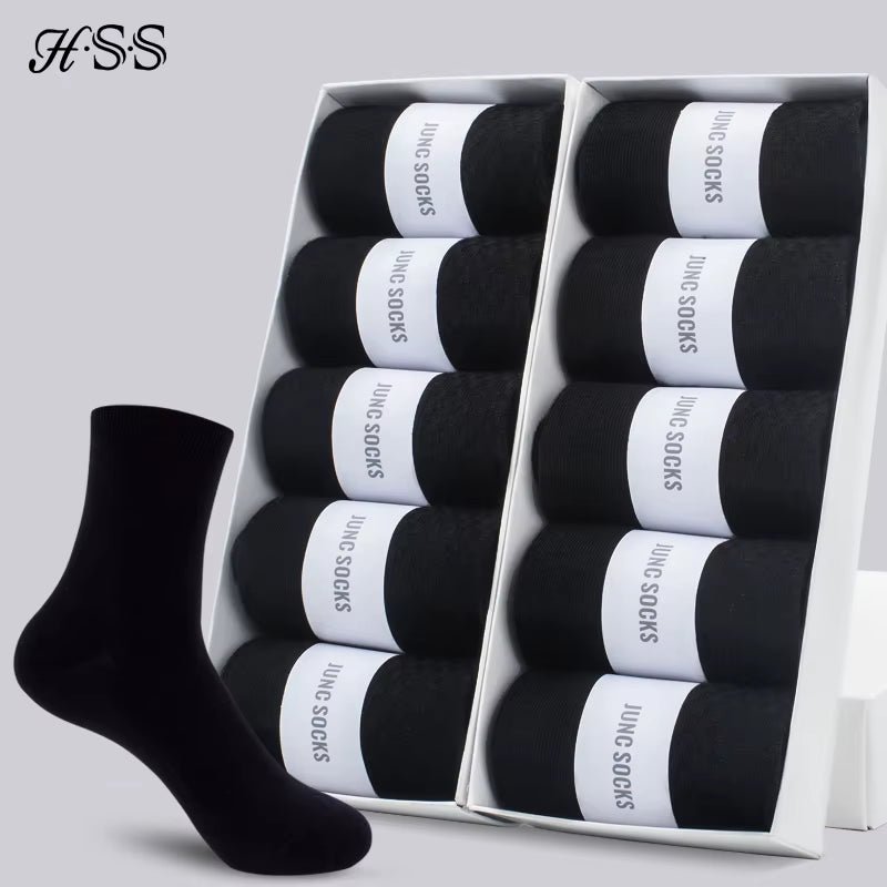 5/10 Pairs Men'S Cotton Blend Socks Black Business Men Socks Soft Breathable Summer Winter for Male Socks plus Size (6.5 - 14) - Avero