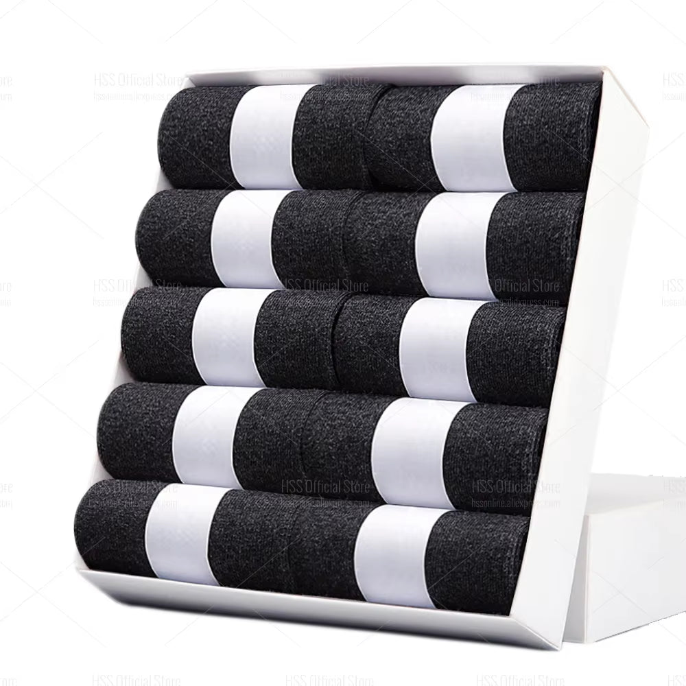 5/10 Pairs Men'S Cotton Blend Socks Black Business Men Socks Soft Breathable Summer Winter for Male Socks plus Size (6.5 - 14) - Avero