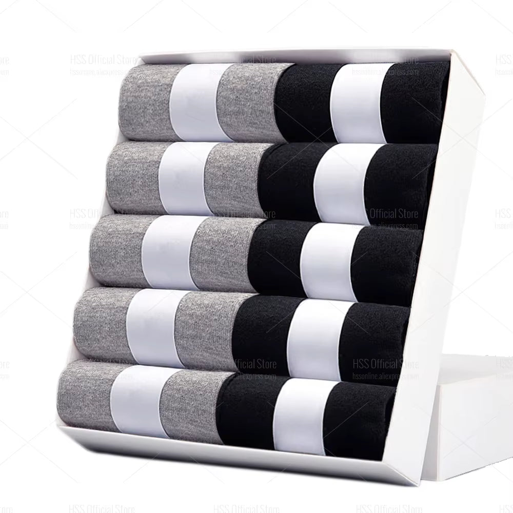 5/10 Pairs Men'S Cotton Blend Socks Black Business Men Socks Soft Breathable Summer Winter for Male Socks plus Size (6.5 - 14) - Avero