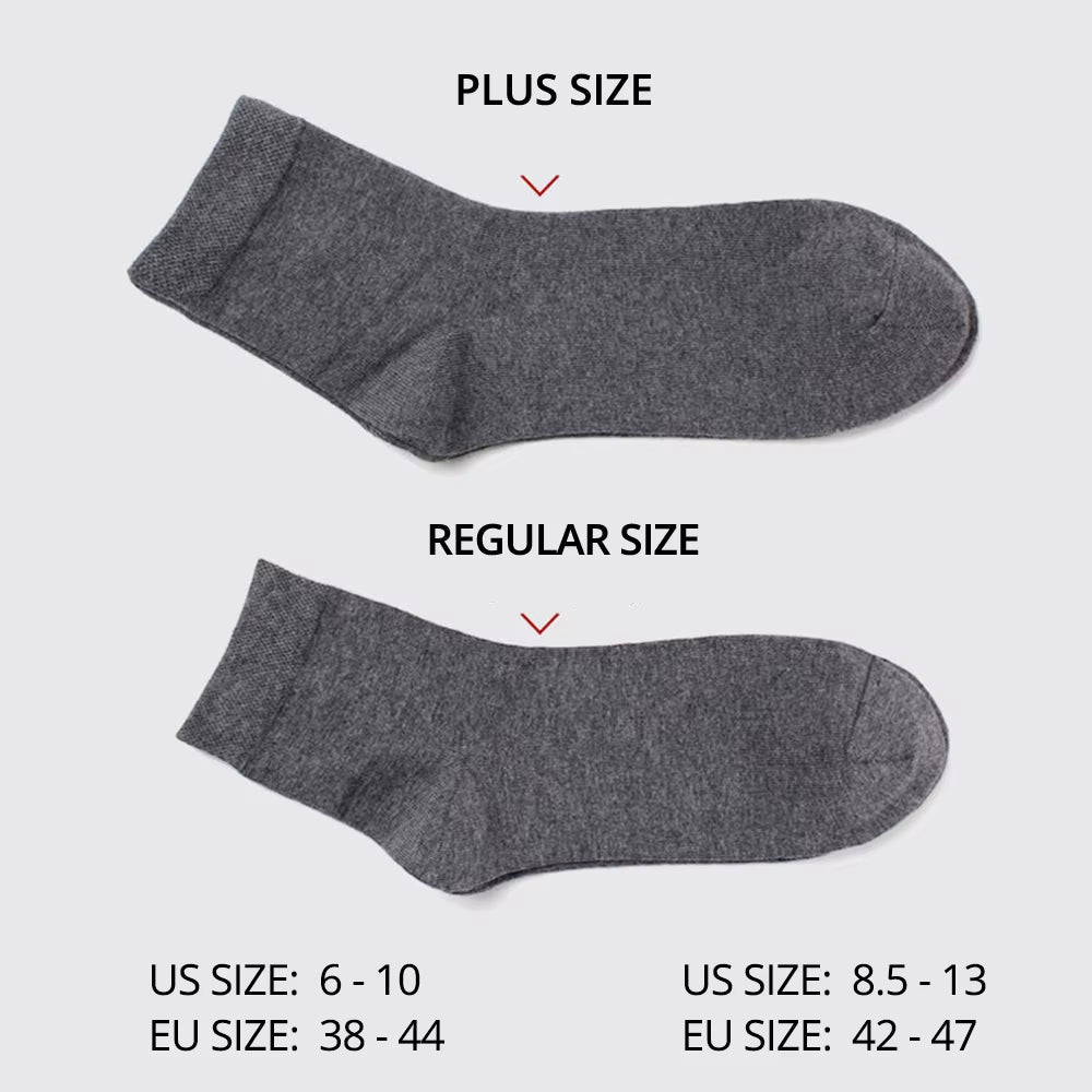 5/10 Pairs Men'S Cotton Blend Socks Black Business Men Socks Soft Breathable Summer Winter for Male Socks plus Size (6.5 - 14) - Avero