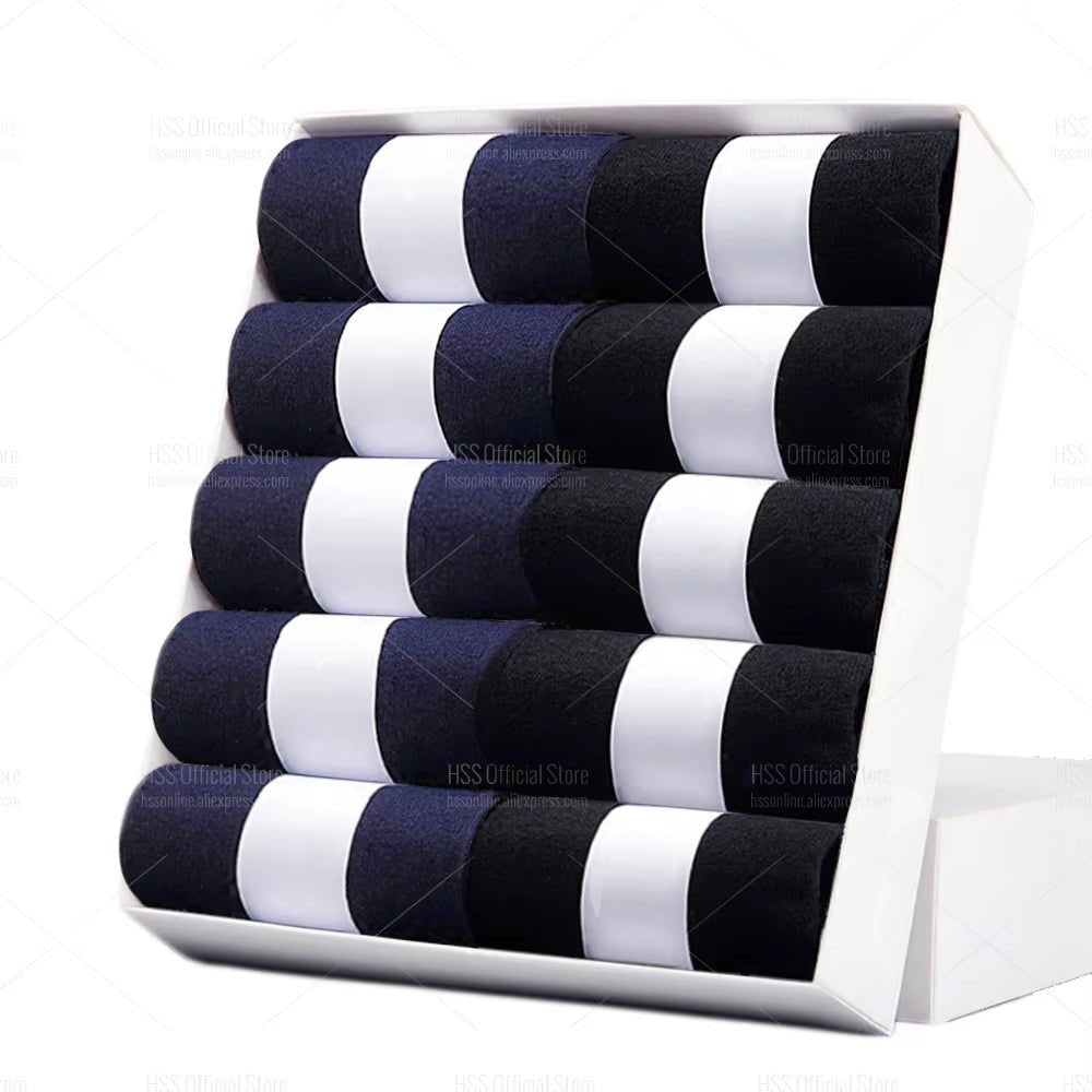 5/10 Pairs Men'S Cotton Blend Socks Black Business Men Socks Soft Breathable Summer Winter for Male Socks plus Size (6.5 - 14) - Avero