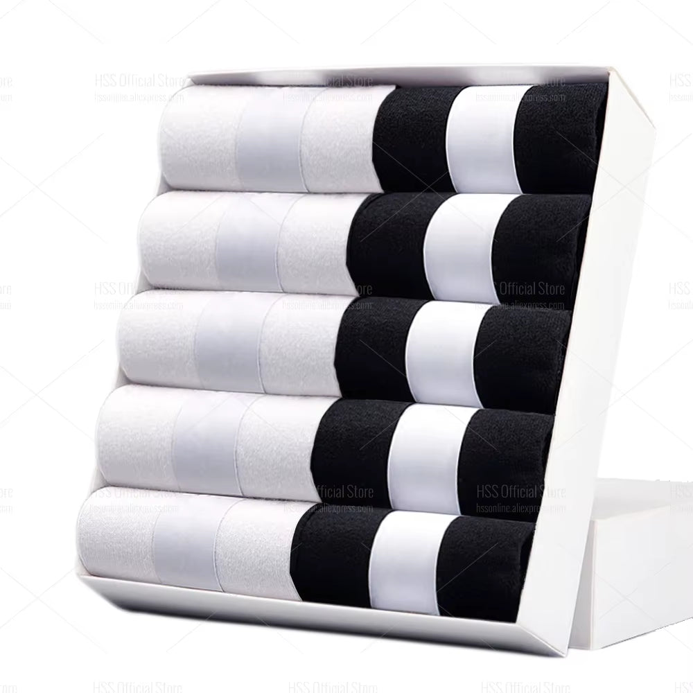 5/10 Pairs Men'S Cotton Blend Socks Black Business Men Socks Soft Breathable Summer Winter for Male Socks plus Size (6.5 - 14) - Avero
