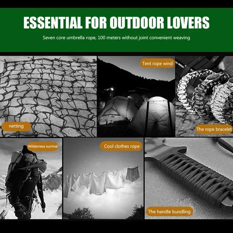 550 Military Paracord 7 Strand 4mm Tactical Parachute Cord Camping Accessories Outdoor Survival DIY Bracelet Rope - Avero