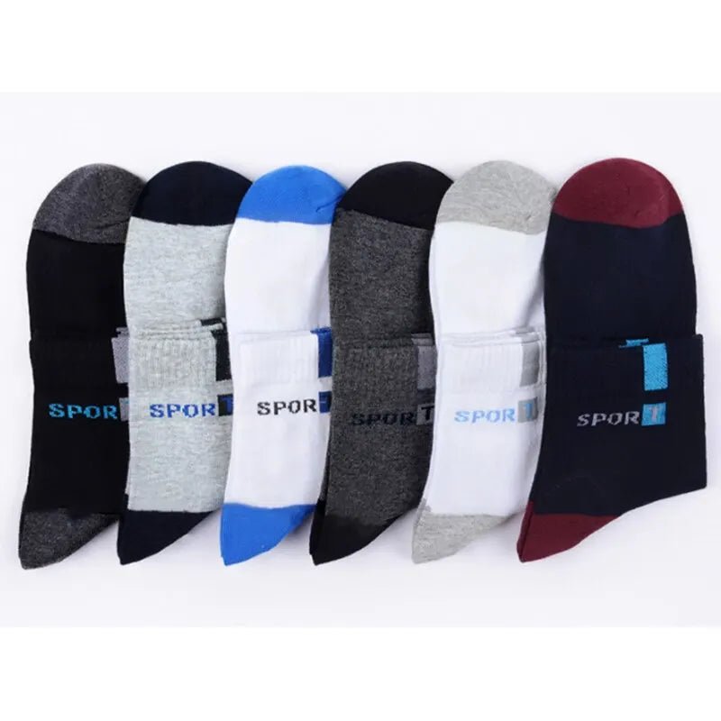 5Pairs/Lot Men's Socks Mid - tube Socks Absorb Sweat Running Professional Sports Socks Breathable Outdoor Basketball Riding Socks - Avero