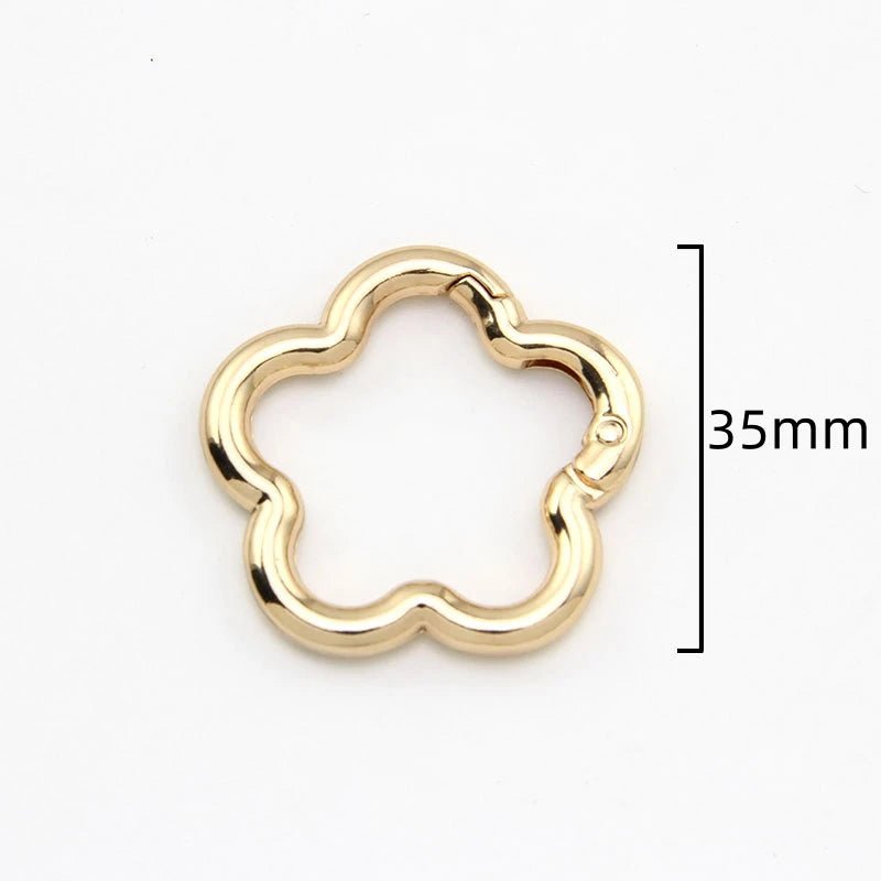 5pcs Flower Metal Lobster Claw Clasps Swivel Lanyards Trigger Snap Hooks Strap Connector for Bag Key Chains Rings Jewelry Making - Avero