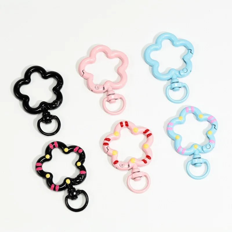 5pcs Flower Metal Lobster Claw Clasps Swivel Lanyards Trigger Snap Hooks Strap Connector for Bag Key Chains Rings Jewelry Making - Avero