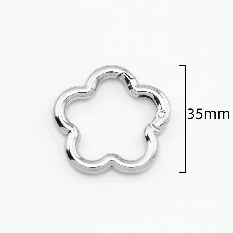 5pcs Flower Metal Lobster Claw Clasps Swivel Lanyards Trigger Snap Hooks Strap Connector for Bag Key Chains Rings Jewelry Making - Avero
