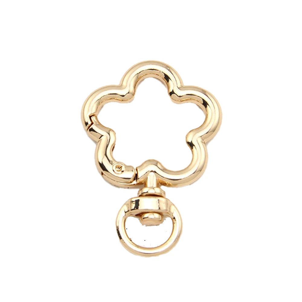 5pcs Flower Metal Lobster Claw Clasps Swivel Lanyards Trigger Snap Hooks Strap Connector for Bag Key Chains Rings Jewelry Making - Avero