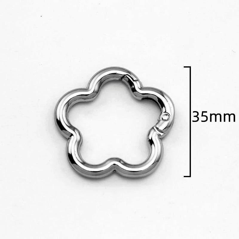 5pcs Flower Metal Lobster Claw Clasps Swivel Lanyards Trigger Snap Hooks Strap Connector for Bag Key Chains Rings Jewelry Making - Avero