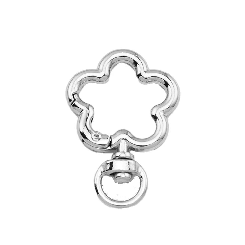 5pcs Flower Metal Lobster Claw Clasps Swivel Lanyards Trigger Snap Hooks Strap Connector for Bag Key Chains Rings Jewelry Making - Avero