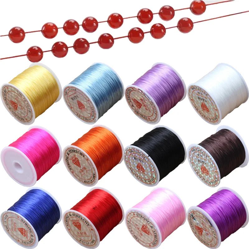 60M 0.5 - 1.2mm Strong Elastic Crystal Beading Cord Bracelet Necklace Stretch Thread String For Jewelry Making Diy Flexible Line - Avero