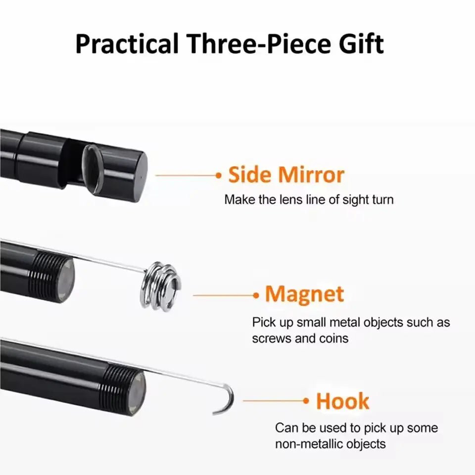 7.0MM TYPE - C Endoscope Camera IP67 Waterproof 6 Leds Adjustable USB Android Flexible Inspection Borescope Cameras for Phone PC - Avero