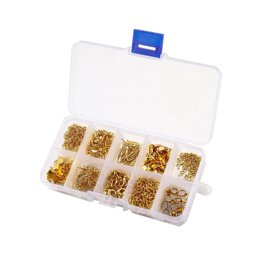 970Pcs Jewelry Making Sets Jump Rings Eye Pins Lobster Clasp Charm Connectors Earring Hooks For DIY Jewelry Making Supplies Kits - Avero