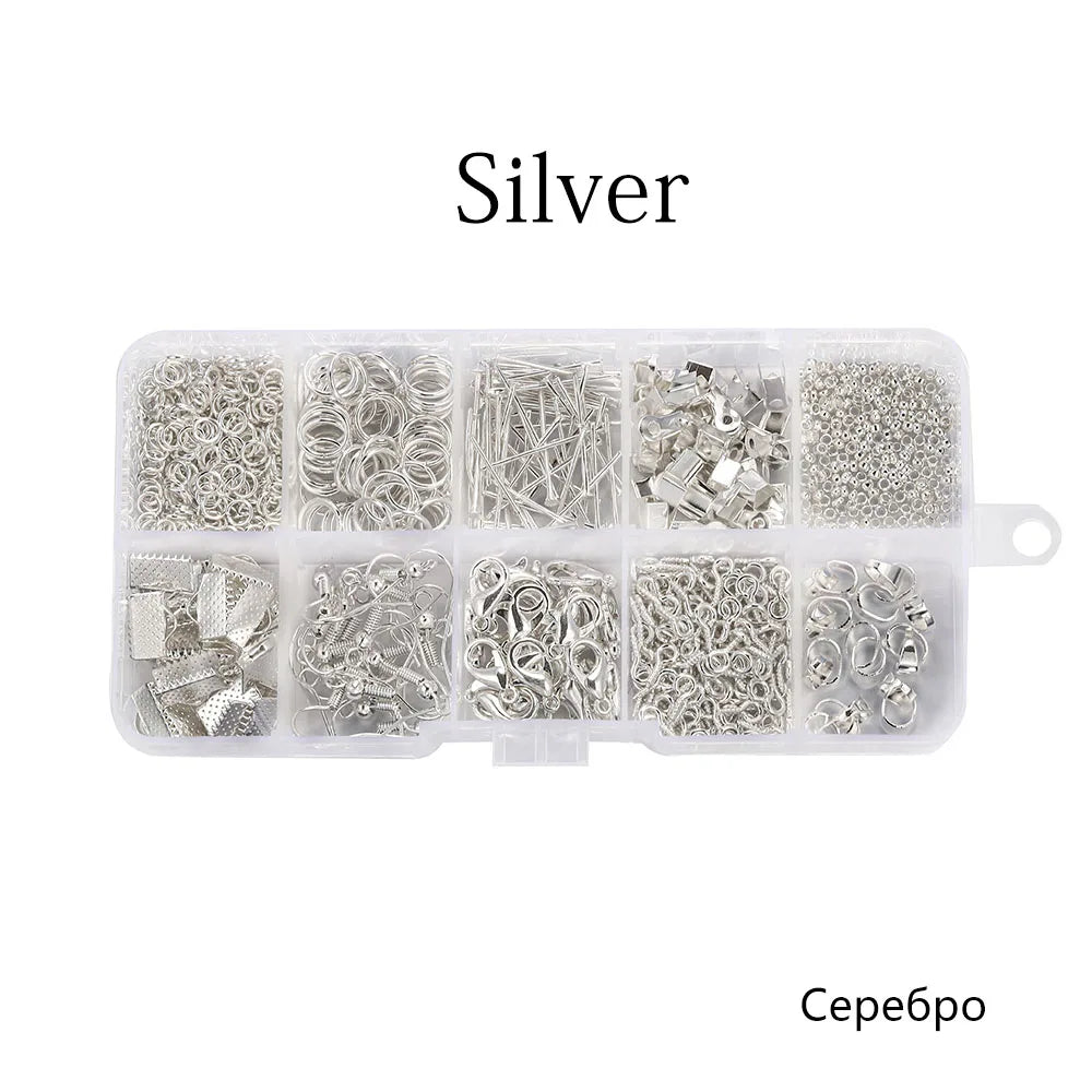 970Pcs Jewelry Making Sets Jump Rings Eye Pins Lobster Clasp Charm Connectors Earring Hooks For DIY Jewelry Making Supplies Kits - Avero