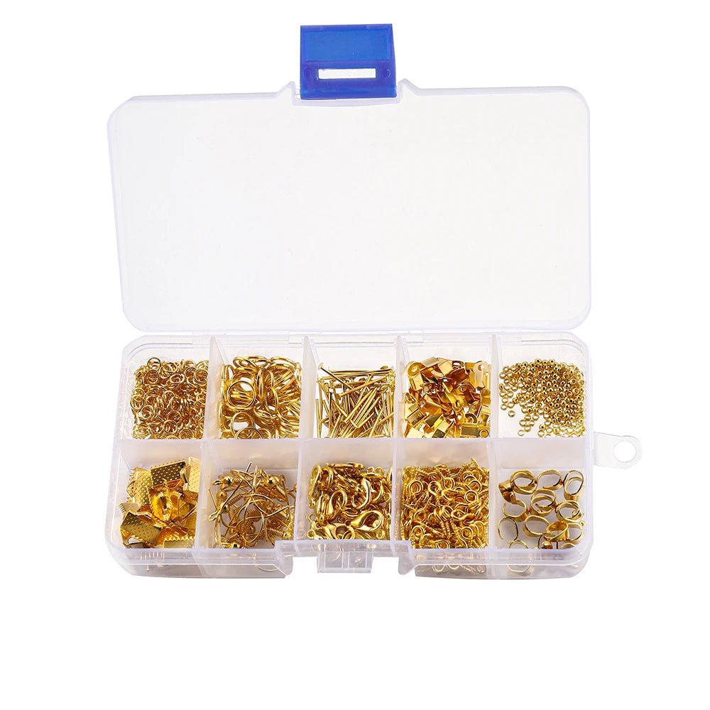 970Pcs Jewelry Making Sets Jump Rings Eye Pins Lobster Clasp Charm Connectors Earring Hooks For DIY Jewelry Making Supplies Kits - Avero