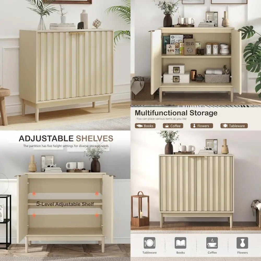 Adjustable Shelf Kitchen Buffet Cabinet with Storage and Sideboard Door for Accent Furniture - Avero