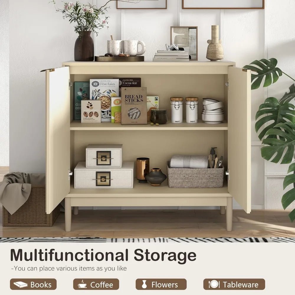 Adjustable Shelf Kitchen Buffet Cabinet with Storage and Sideboard Door for Accent Furniture - Avero