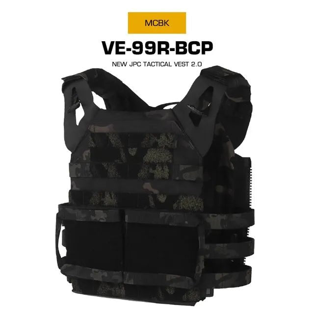 Adjustable Sport Vest Men JPC2.0 Breathable Quick Release Airsoft Vest Nylon Hunting Carrier for Outdoor Paintball Training - Avero