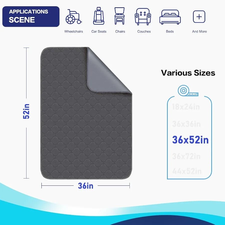 Alsunny Bed Pads Washable Waterproof 36x52 Inch 4Pack Hide Stains Bed Protector Pads Heavy Absorbency Chucks Pads Washable for - Avero
