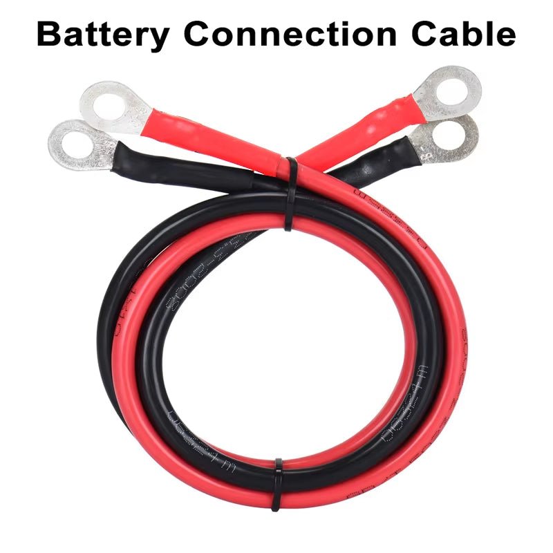 Battery Inverter Cable Set with Terminals 8/6AWG Stranded Copper Cord Solar Power Connection Wire with Lug - Avero