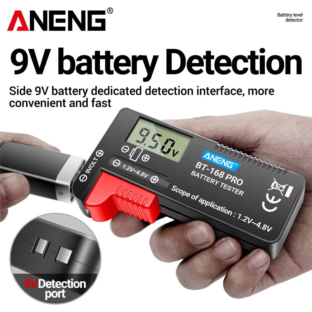 BT - 168 PRO Digital Lithium Battery Capacity Tester Checkered Load Analyzer Display Check AAA AA Button Cell Universal Test - Avero