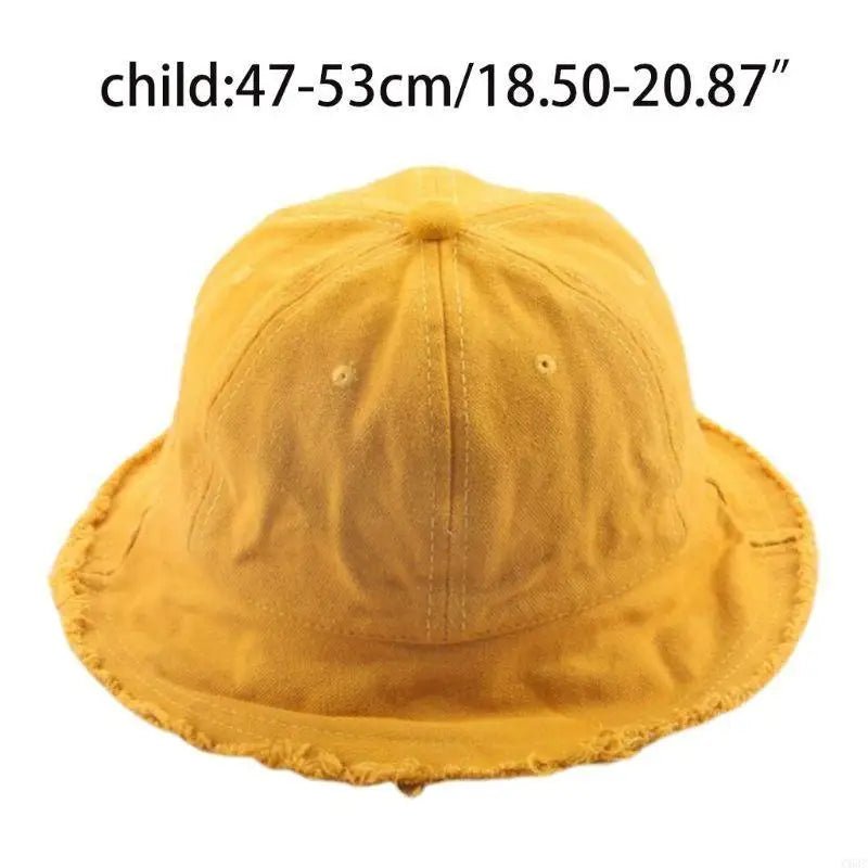 C63C Outdoor Sunscreen Fisherman for Kids Baby Tassels Wide Brim Beach Bucket Hat - Avero