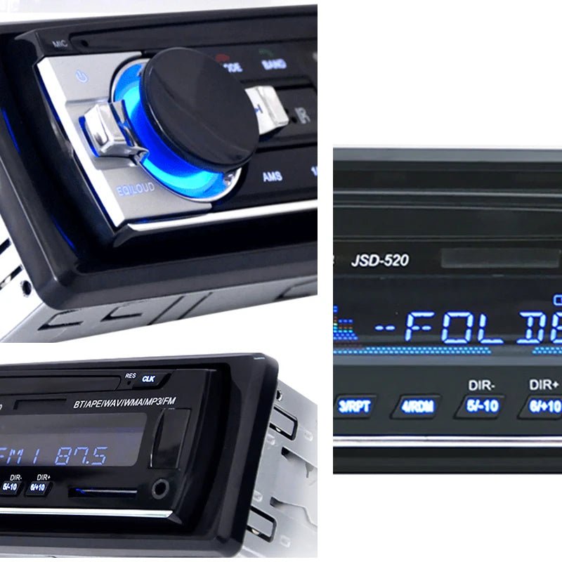 Car Radio 1 Din Stereo Player Digital Bluetooth Car MP3 Player 60Wx4 FM Radio Stereo Audio Music USB/SD with in Dash AUX Input - Avero