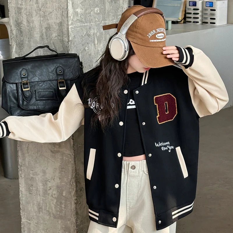 Casual Girl's Spring Autumn Jacket Children Fashionable Baseball Uniform Top for 5 6 7 8 9 10 11 12 13 14 Years Kids Spoty Coat - Avero