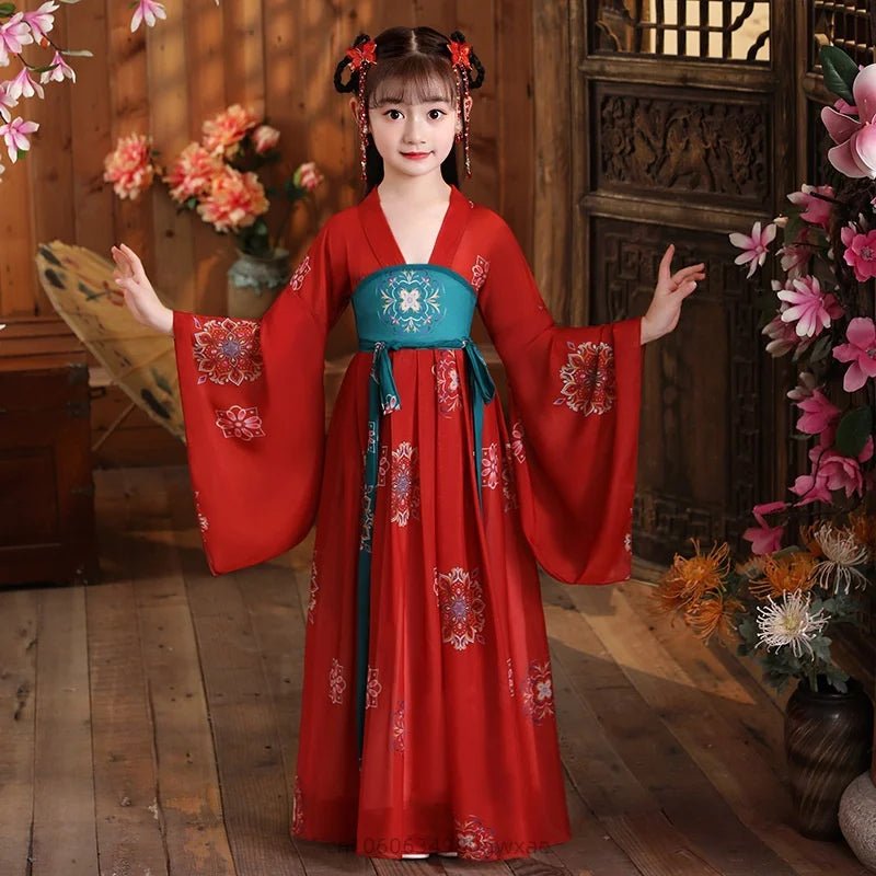 China Traditional dress for Girls Ancient Chinese Costume Child Kid Fairy Dress Cosplay Hanfu Folk Dance Performance Clothing - Avero