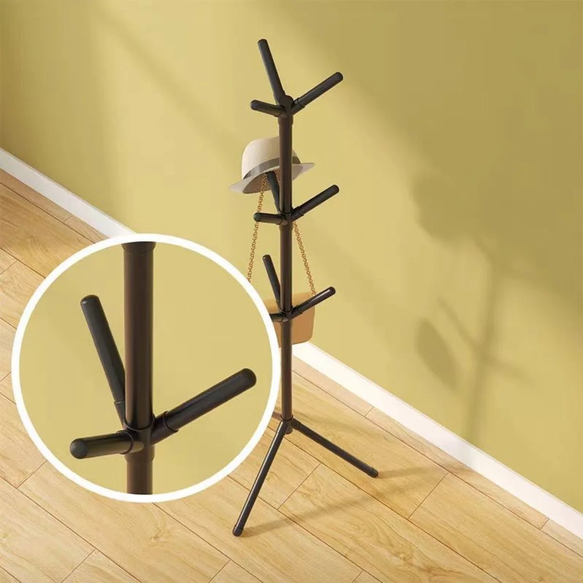 Clothes and Hats Rack Floor To Floor Bedroom Coat Hook Bedroom Vertical Tree Branch Shape Holder Hat Scarf Handbag Storage Hange - Avero