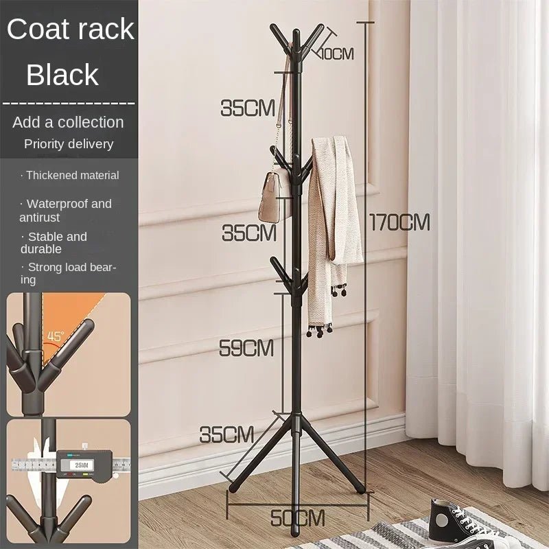 Clothes and Hats Rack Floor To Floor Bedroom Coat Hook Bedroom Vertical Tree Branch Shape Holder Hat Scarf Handbag Storage Hange - Avero