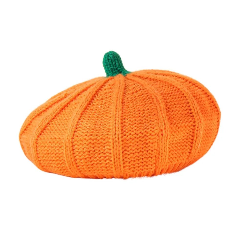 Cute Orange Pumpkin Beret Painter Hat Octagonal Cap Knitted Hat Peaked Cap Artist Hat Parent - Child Hat Ladies - Avero