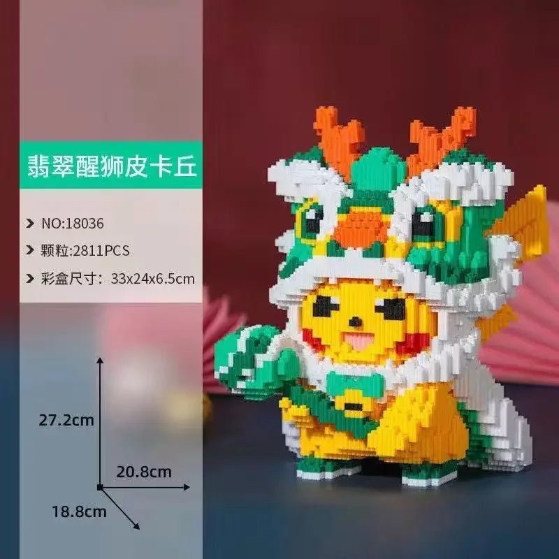 Cute Pikachu Compatible Lego Blocks Small Particles Puzzle Puzzle Toys Pokémon Adult High Difficulty Puzzle Boy Girl Toy Gift - Avero
