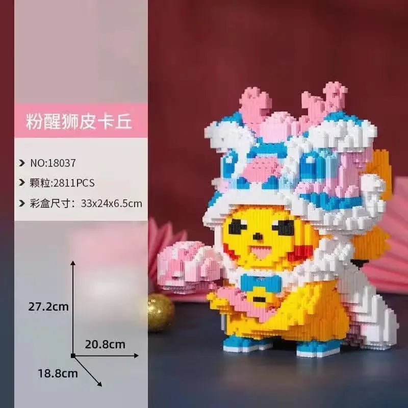 Cute Pikachu Compatible Lego Blocks Small Particles Puzzle Puzzle Toys Pokémon Adult High Difficulty Puzzle Boy Girl Toy Gift - Avero