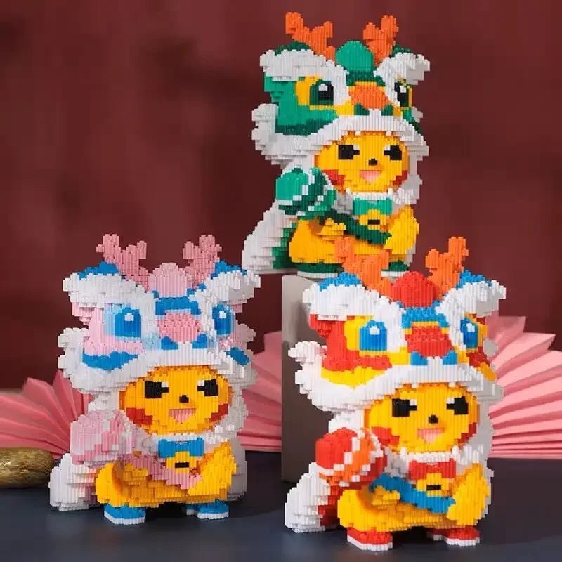 Cute Pikachu Compatible Lego Blocks Small Particles Puzzle Puzzle Toys Pokémon Adult High Difficulty Puzzle Boy Girl Toy Gift - Avero