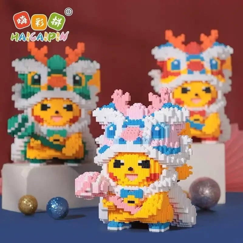 Cute Pikachu Compatible Lego Blocks Small Particles Puzzle Puzzle Toys Pokémon Adult High Difficulty Puzzle Boy Girl Toy Gift - Avero