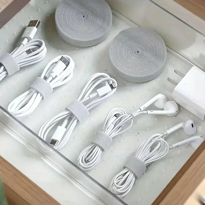 Data Cable Management Cable Tie Reusable Removable Multi - purpose Wire Organizer Data Cable Storage Tape Plant Fixation - Avero