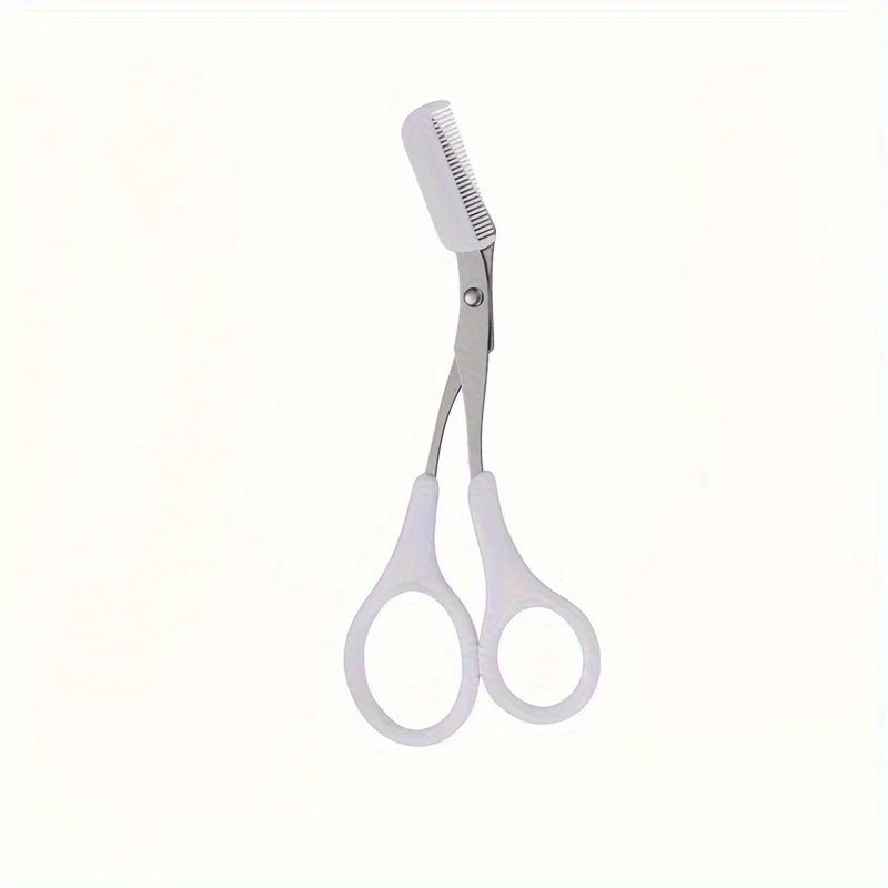 Eyebrow Trimmer, Stainless Steel Eyebrow Scissors With Comb, Eyebrow Trimming Scissors Hair Removal Beauty Tools - Avero
