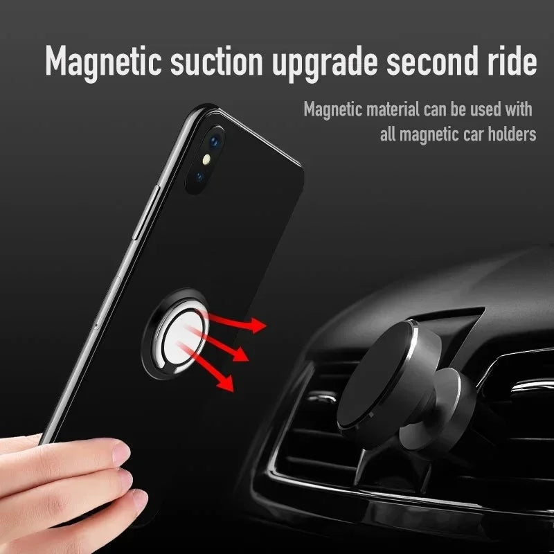 Finger Ring Holder Stand Grip 360 Rotating For Mobile Phone Car Magnetic Mount Phone Back Sticker Pad Unniversal Bracket - Avero