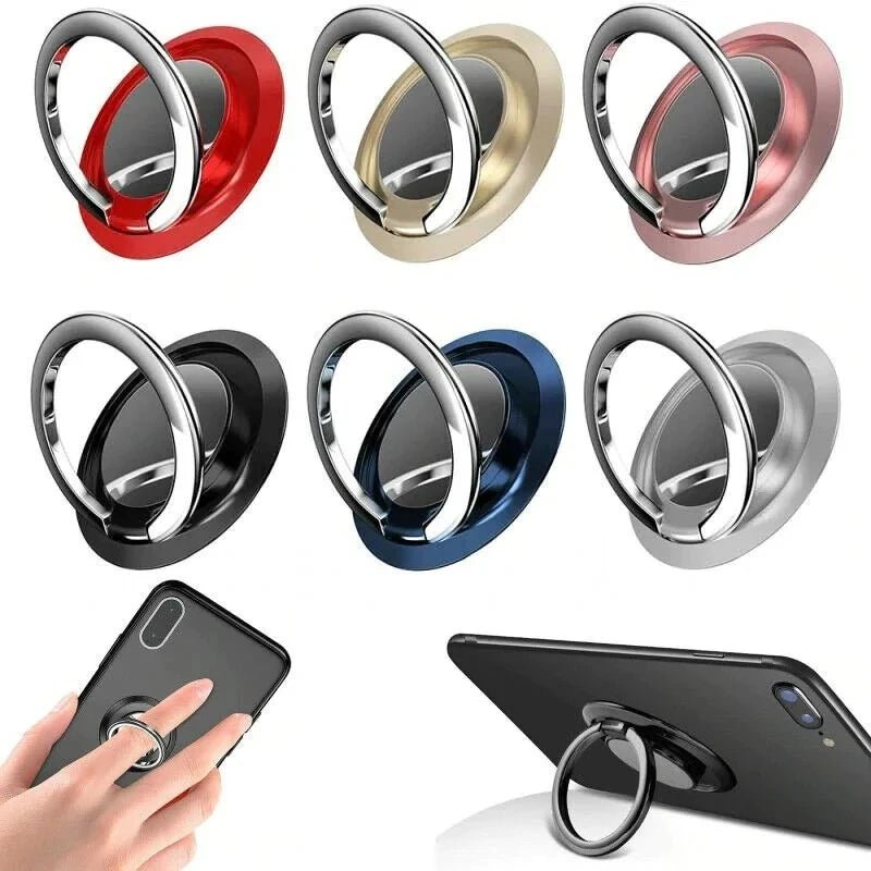 Finger Ring Holder Stand Grip 360 Rotating For Mobile Phone Car Magnetic Mount Phone Back Sticker Pad Unniversal Bracket - Avero