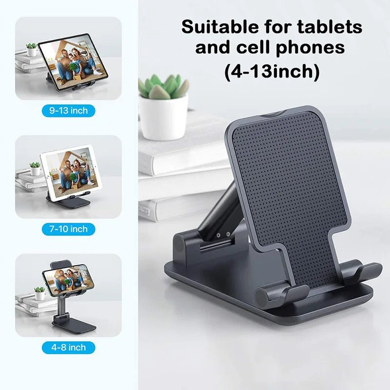 Foldable ABS Desktop Mobile Phone Stand For iPad iPhone 16 15 Smartphone Support Tablet Desk Cell Phone Portable Holder Bracket - Avero