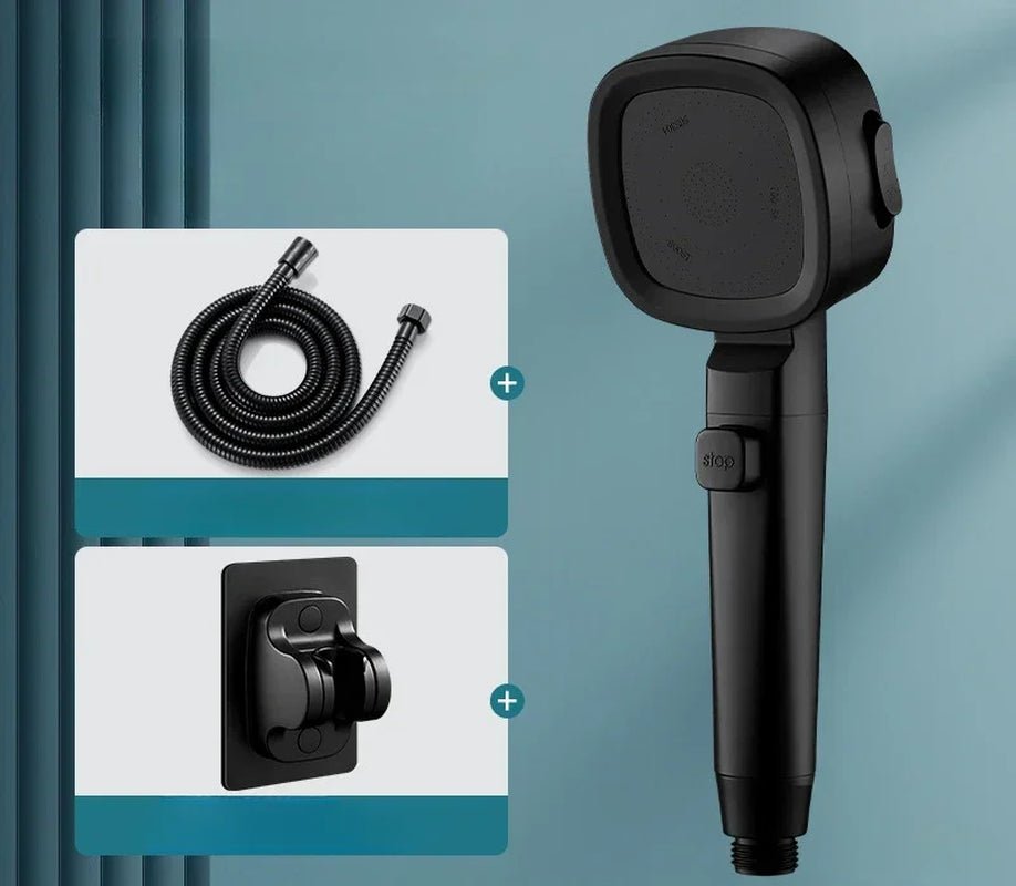 High Pressure Shower Head Water Saving 3 Modes Shower Heads Adjustable One - Key Stop Water Massage Sprayer Bathroom Accessories - Avero